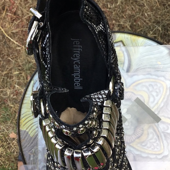 Jeffrey Campbell Black Calhoun Silver Studded Western Booties - Picture 10 of 16